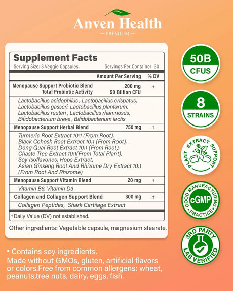 ANVEN HEALTH - Anven Health Menopause Support 90 Capsulas - The Red Vitamin MX - Suplementos Alimenticios - {{ shop.shopifyCountryName }}