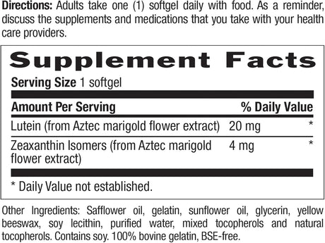 COUNTRY LIFE - Country Life Lutein 20Mg. 60 Capsulas Blandas - The Red Vitamin MX - Suplementos Alimenticios - {{ shop.shopifyCountryName }}