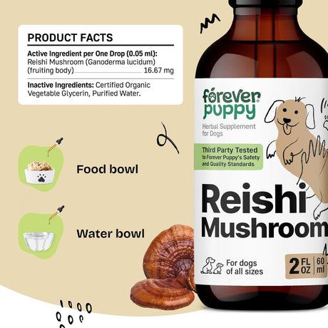 FOREVER PUPPY - Forever Puppy Red Reishi Mushroom Tincture for Dogs 2 Fl.Oz. - The Red Vitamin MX - Suplementos Herbales Para Perros - {{ shop.shopifyCountryName }}