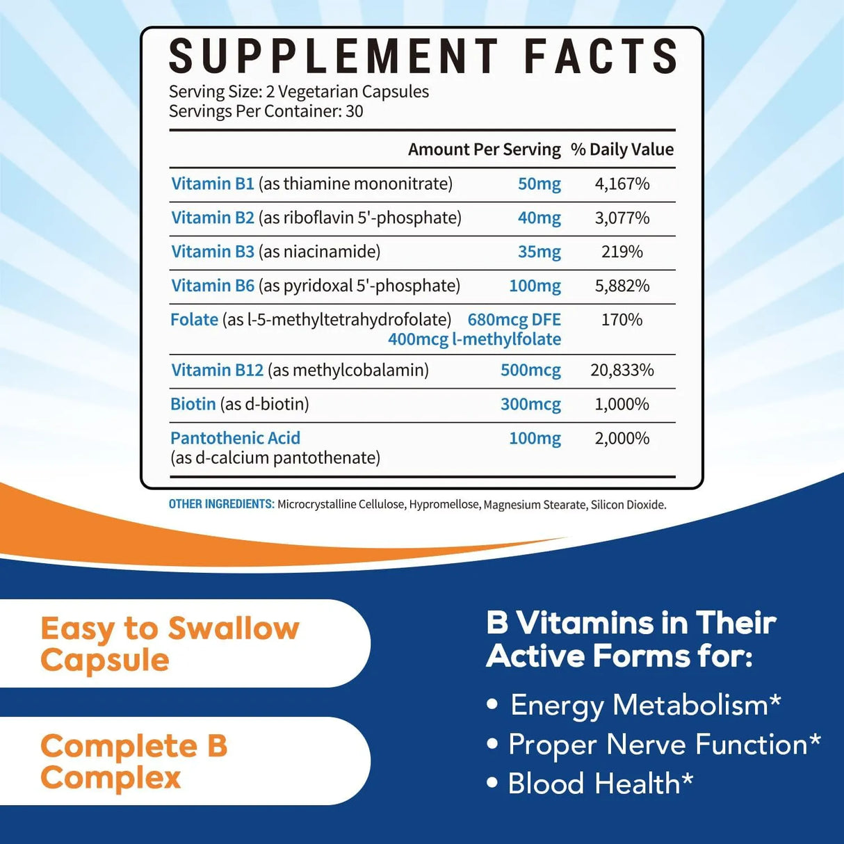 SUREBOUNTY - Surebounty 8-in-1 Vitamin B Complex 60 Capsulas - The Red Vitamin MX - Suplementos Alimenticios - {{ shop.shopifyCountryName }}