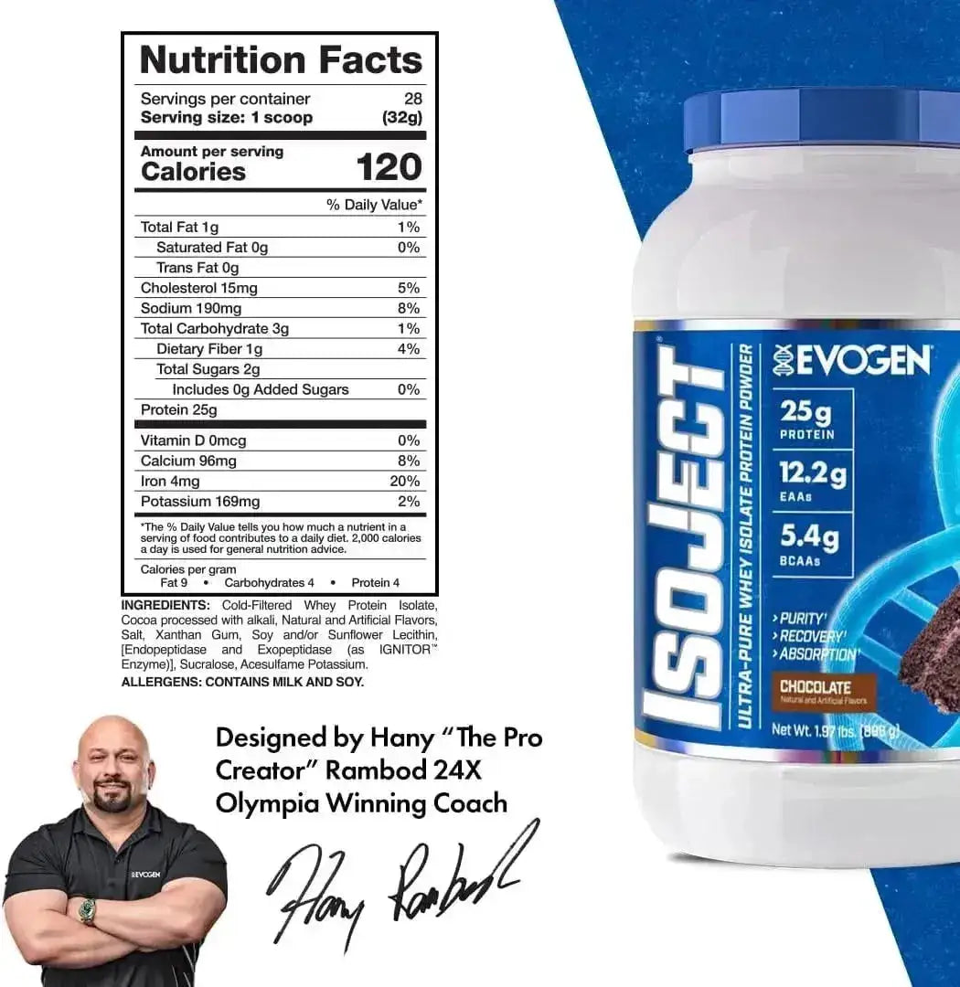 EVOGEN - Evogen Isoject Whey Isolate Protein Chocolate 896Gr. - The Red Vitamin MX - Suplementos Alimenticios - {{ shop.shopifyCountryName }}