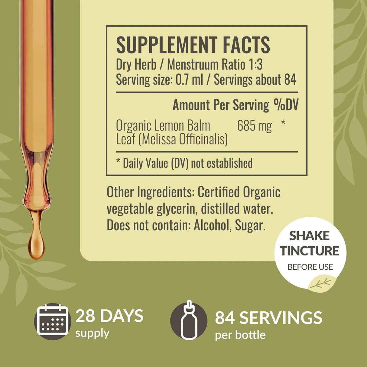 HERBAMAMA - HERBAMAMA Lemon Balm Tincture 2 Fl.Oz. - The Red Vitamin MX - Suplementos Alimenticios - {{ shop.shopifyCountryName }}