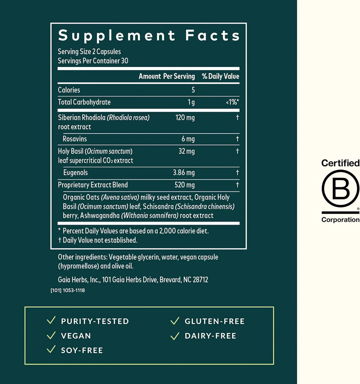 GAIA HERBS - Gaia Herbs Adrenal Health Daily Support 60 Capsulas - The Red Vitamin MX - Suplementos Alimenticios - {{ shop.shopifyCountryName }}