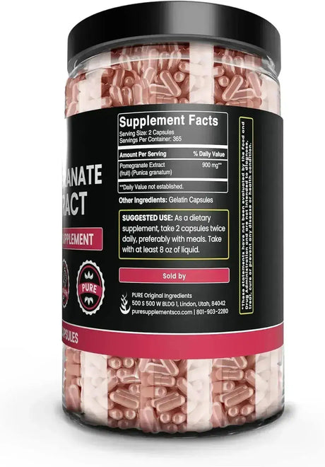 PURE ORIGINAL INGREDIENTS - Pure Original Ingredients Pomegranate Extract 730 Capsulas - The Red Vitamin MX - Suplementos Alimenticios - {{ shop.shopifyCountryName }}