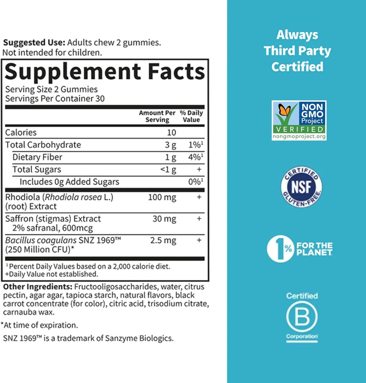 GARDEN OF LIFE - Garden of Life Herbals Stress Relief Gummy with Rhodiola & Saffron 60 Gomitas - The Red Vitamin MX - Suplementos Alimenticios - {{ shop.shopifyCountryName }}