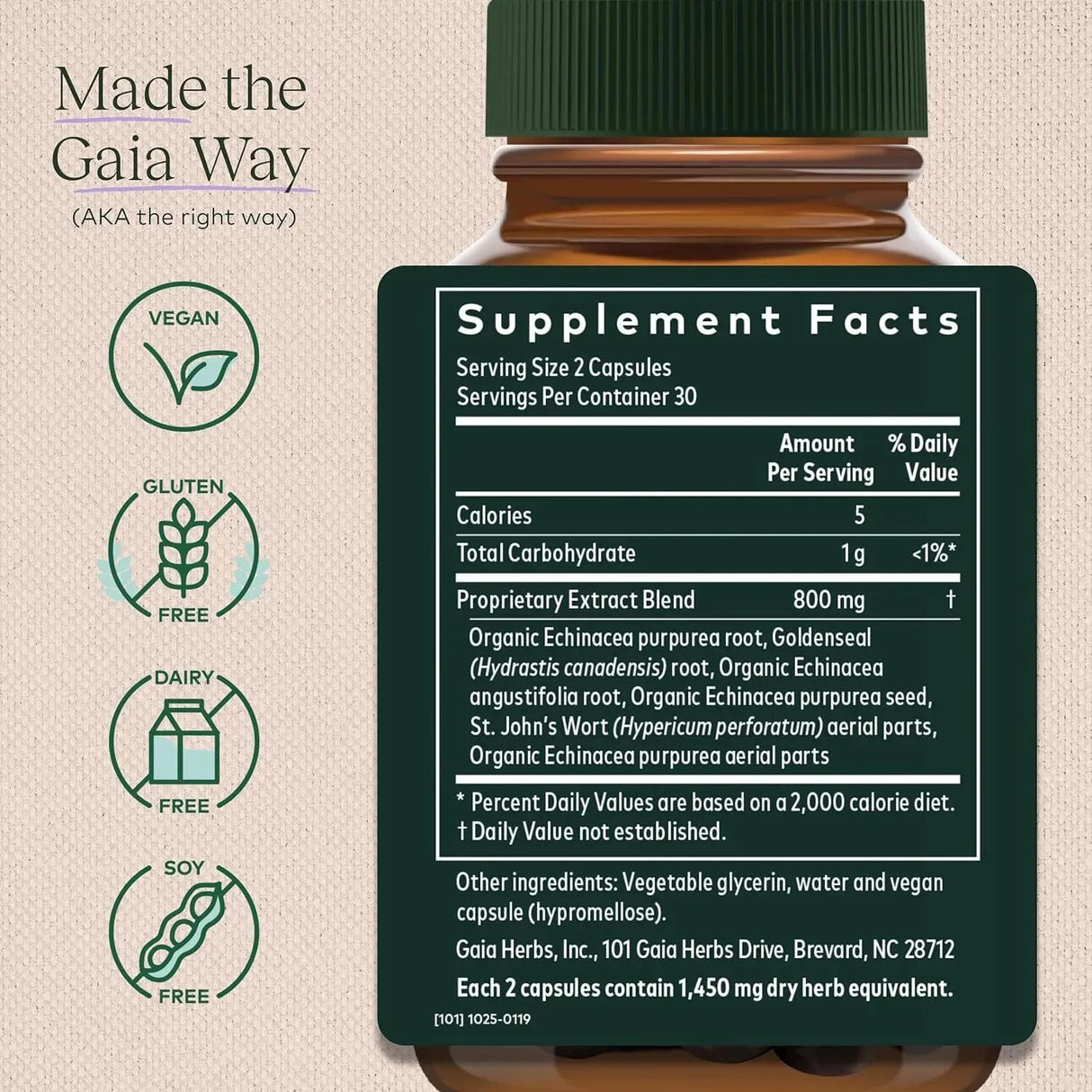 GAIA HERBS - Gaia Herbs Echinacea Goldenseal 60 Capsulas - The Red Vitamin MX - Suplementos Alimenticios - {{ shop.shopifyCountryName }}