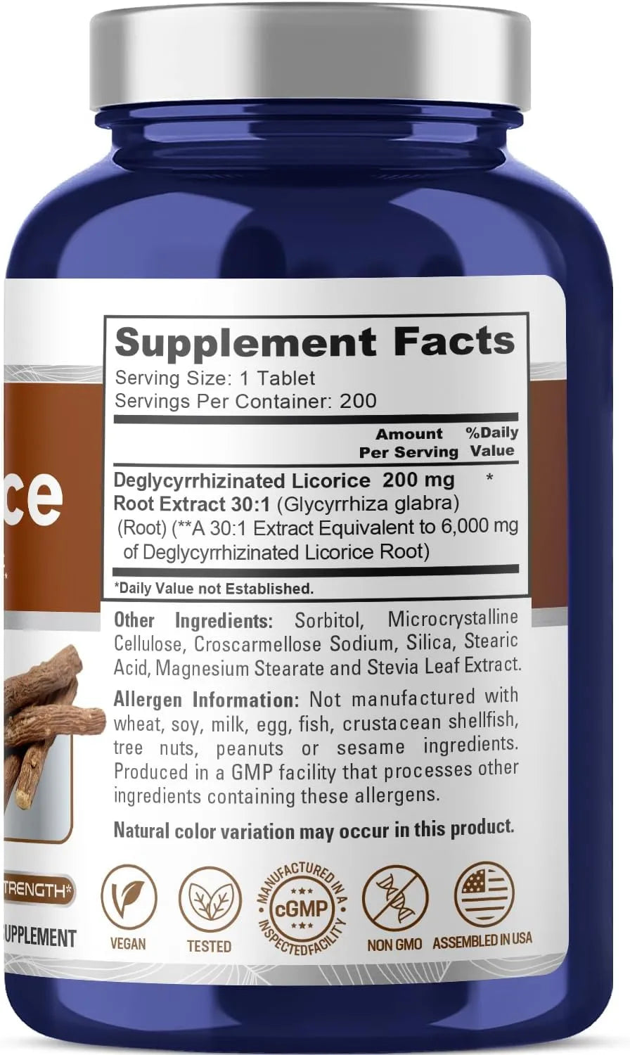 NUSAPURE - NusaPure DGL Deglycyrrhizinated Licorice 6000Mg. 200 Tabletas Masticables - The Red Vitamin MX - Suplementos Alimenticios - {{ shop.shopifyCountryName }}