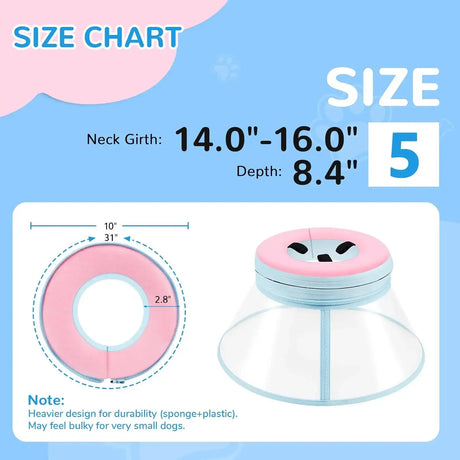 ICOYEA - ICOYEA Sponge Core Dog Cone PINK Size 5 Neck: 14.0"- 16.0" - The Red Vitamin MX - Collares y Conos De Recuperación Para Perros - {{ shop.shopifyCountryName }}