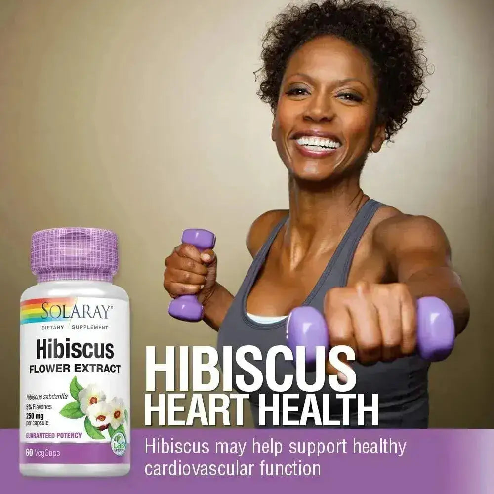 SOLARAY - Solaray Hibiscus Flower Extract 60 Capsulas - The Red Vitamin MX - Suplementos Alimenticios - {{ shop.shopifyCountryName }}