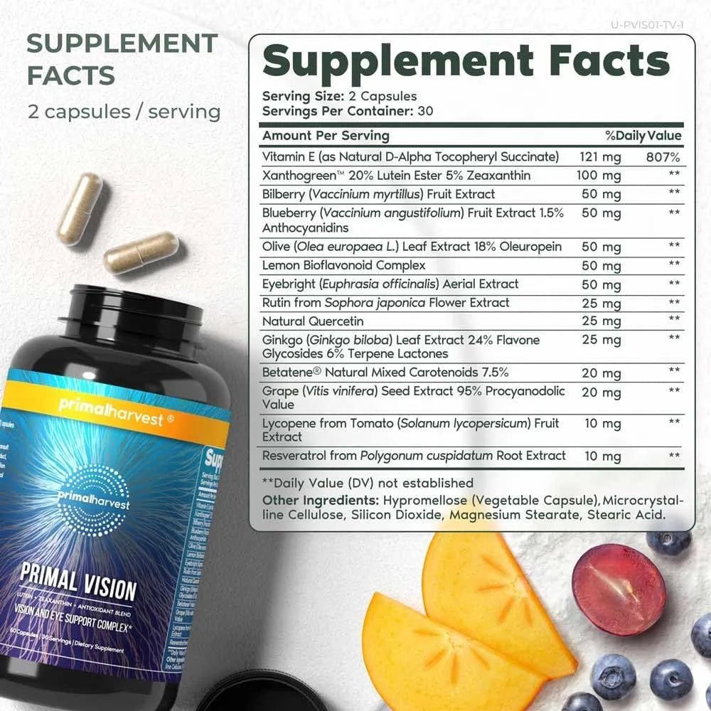 PRIMAL HARVEST - Primal Harvest Vision and Eye Support Complex 60 Capsulas - The Red Vitamin MX - Suplementos Alimenticios - {{ shop.shopifyCountryName }}