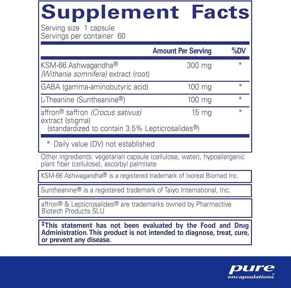 PURE ENCAPSULATIONS - Pure Encapsulations Daily Calm 60 Capsulas - The Red Vitamin MX - Suplementos Alimenticios - {{ shop.shopifyCountryName }}