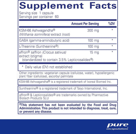 PURE ENCAPSULATIONS - Pure Encapsulations Daily Calm 60 Capsulas - The Red Vitamin MX - Suplementos Alimenticios - {{ shop.shopifyCountryName }}