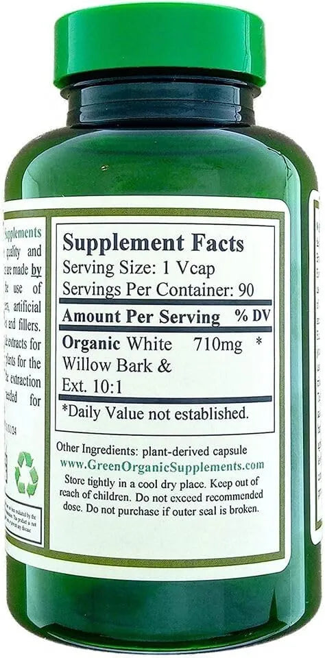 GREEN ORGANIC SUPPLEMENTS - Green Organic Supplements White Willow Bark 90 Capsulas 2 Pack - The Red Vitamin MX - Suplementos Alimenticios - {{ shop.shopifyCountryName }}