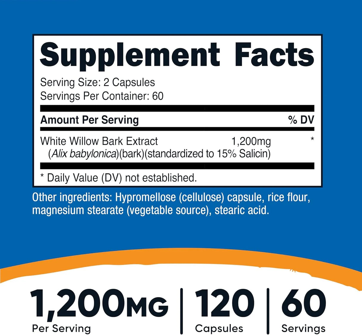 NUTRICOST - Nutricost White Willow Bark 1200Mg. 120 Capsulas - The Red Vitamin MX - Suplementos Alimenticios - {{ shop.shopifyCountryName }}