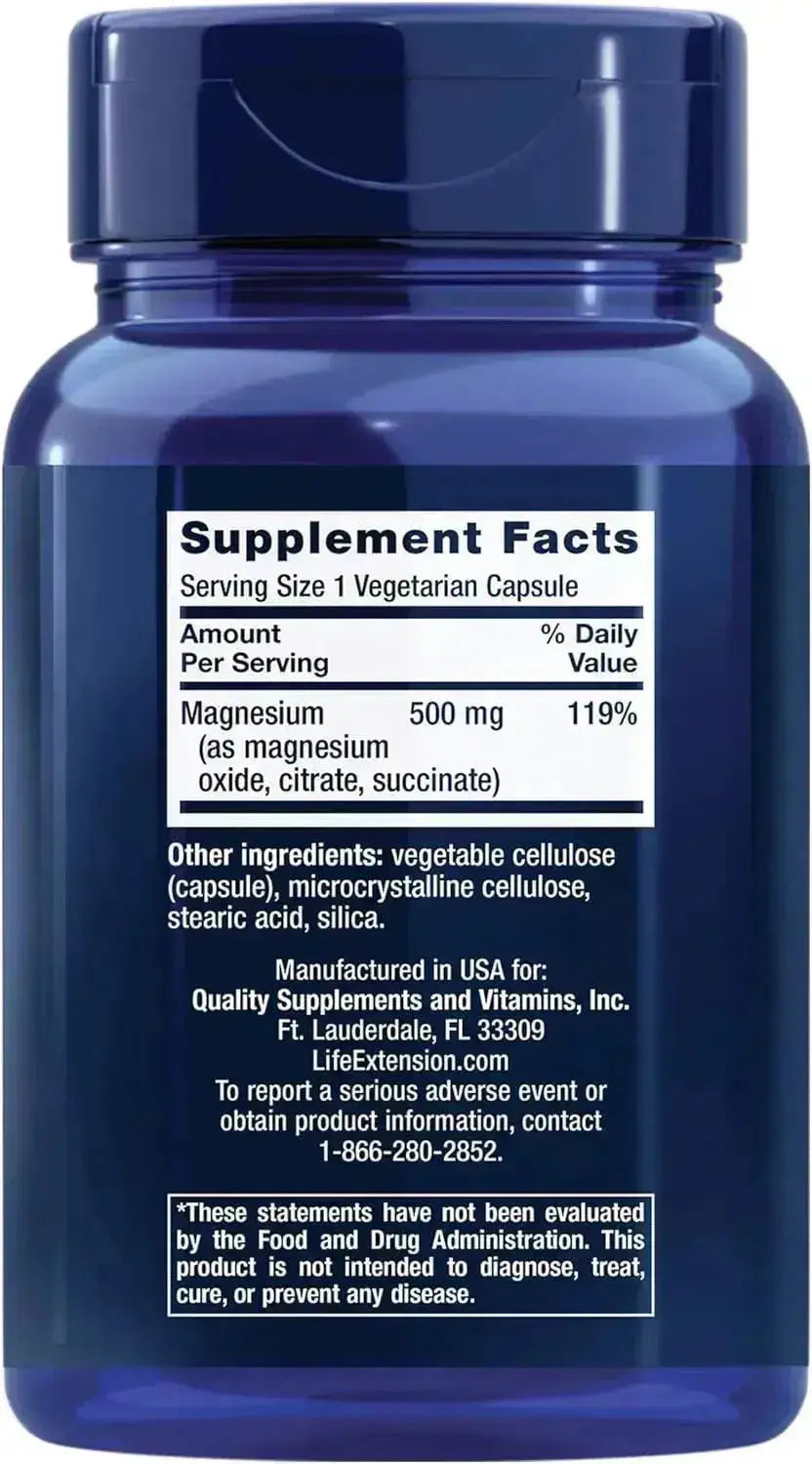 LIFE EXTENSION - Life Extension Magnesium 500Mg. 100 Capsulas - The Red Vitamin MX - Suplementos Alimenticios - {{ shop.shopifyCountryName }}