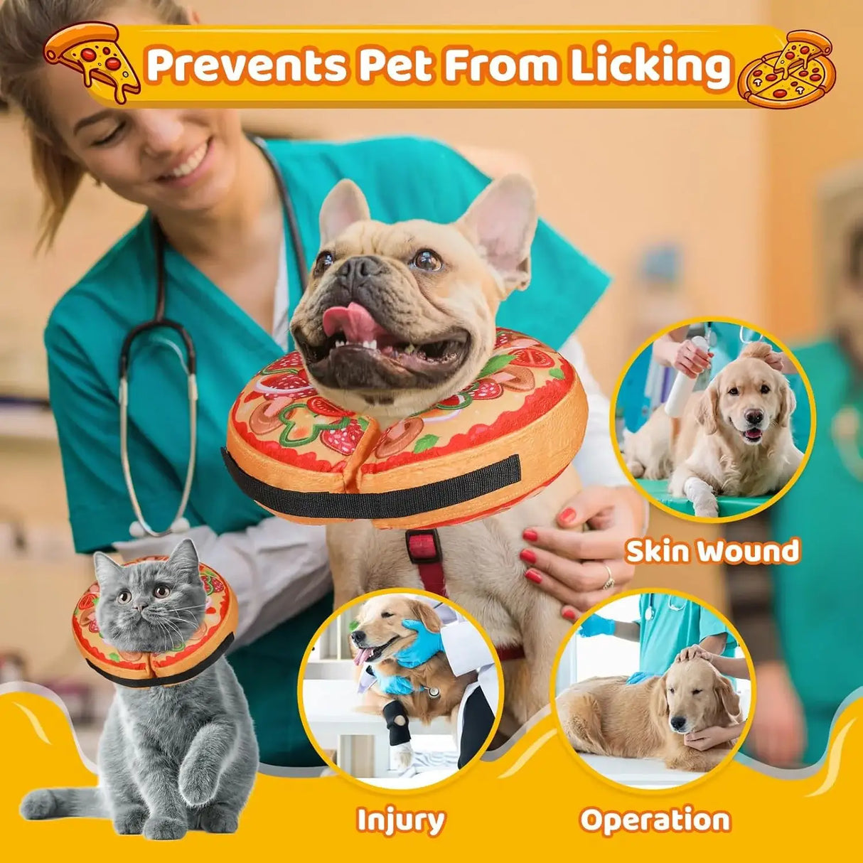 GRAND LINE - Grand Line Pizza Inflatable Collar MEDIUM - The Red Vitamin MX - Collares y Conos De Recuperación Para Perros - {{ shop.shopifyCountryName }}