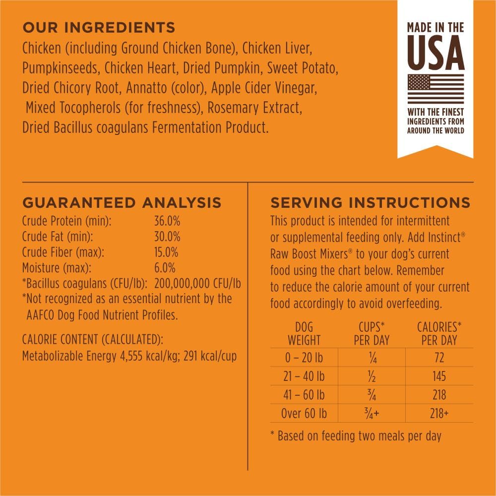 Instinct Raw Boost Mixers Gut Health Freeze-Dried Dog Food Topper 354Gr.