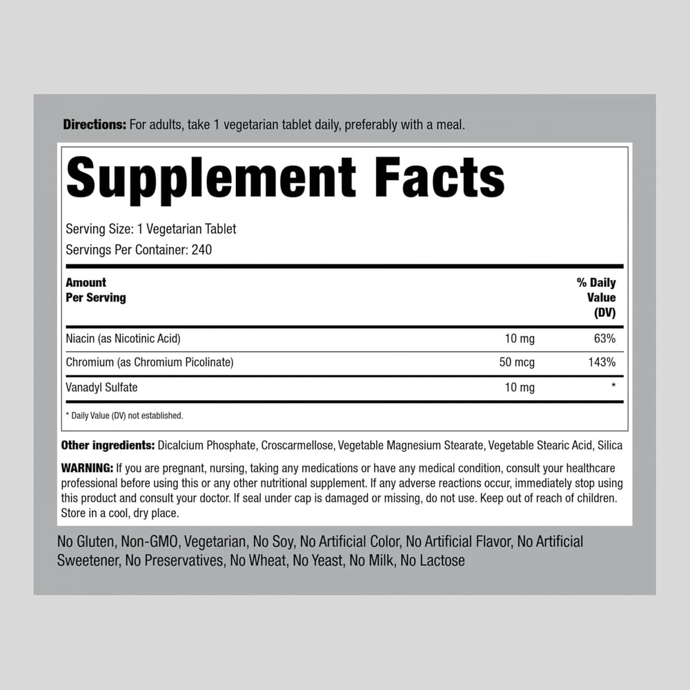 PIPING ROCK - Piping Rock Vanadyl Sulfate 10Mg. 240 Tabletas - The Red Vitamin MX - Suplementos Alimenticios - {{ shop.shopifyCountryName }}