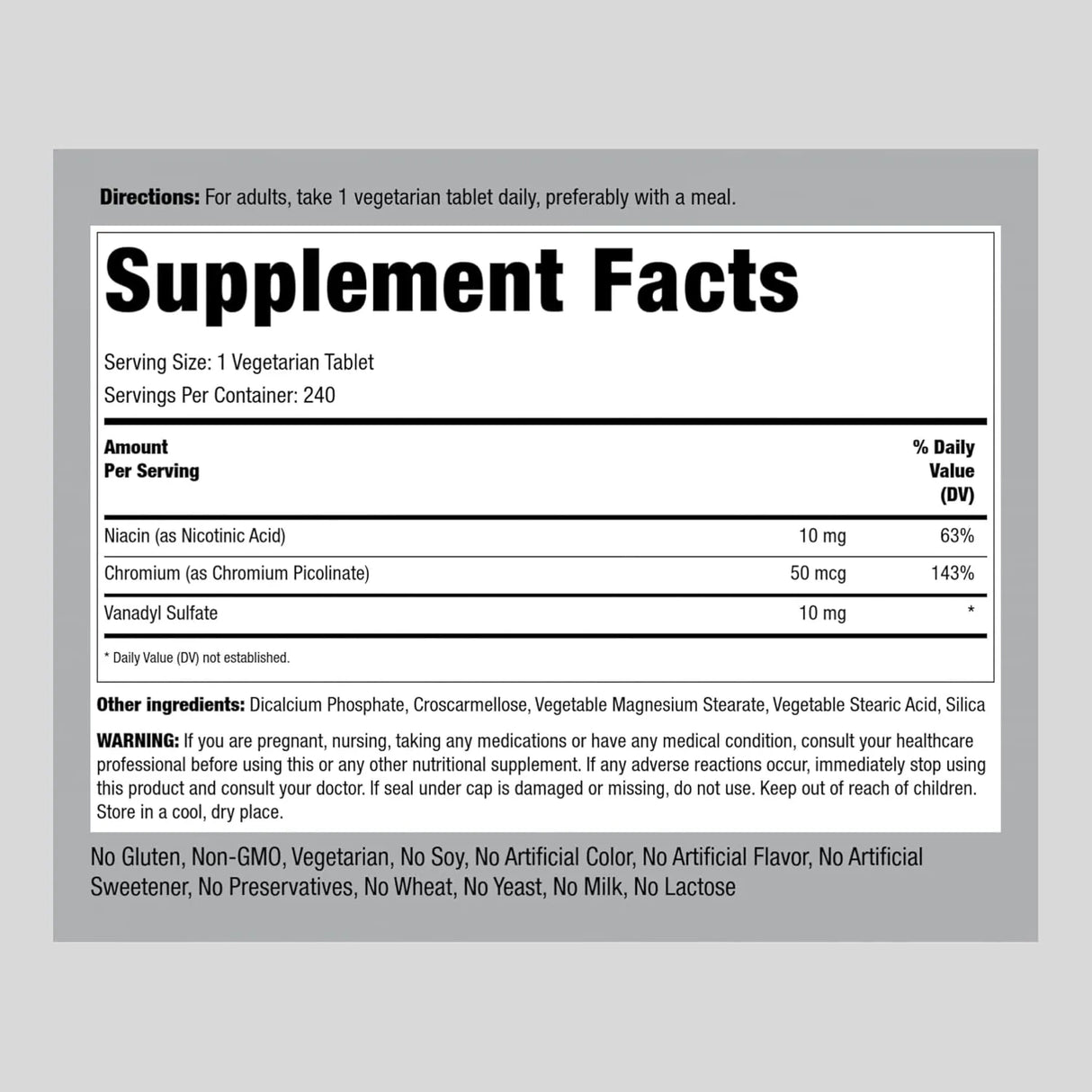 PIPING ROCK - Piping Rock Vanadyl Sulfate 10Mg. 240 Tabletas - The Red Vitamin MX - Suplementos Alimenticios - {{ shop.shopifyCountryName }}