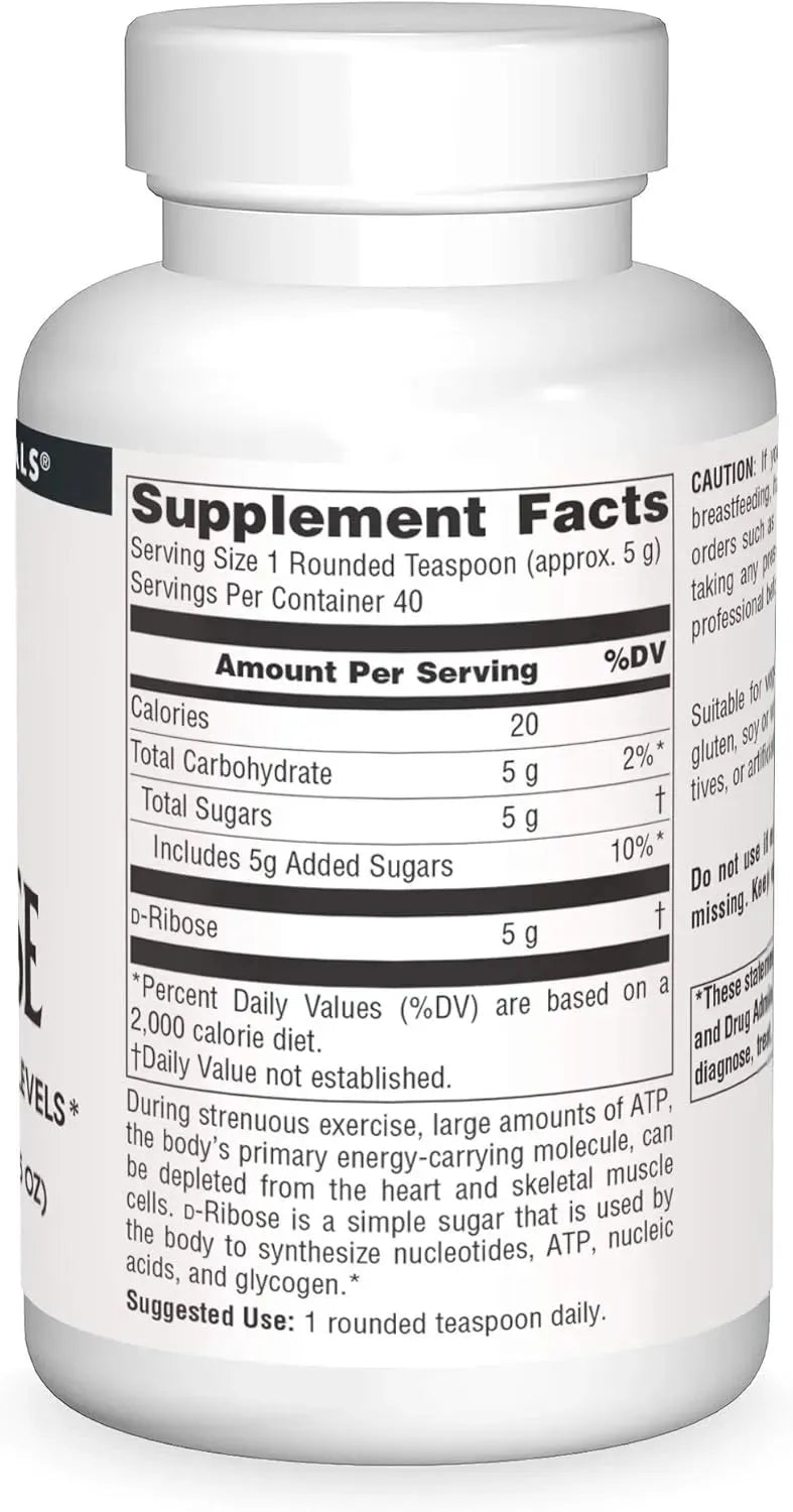 SOURCE NATURALS - Source Naturals D-Ribose Powder 200Gr. - The Red Vitamin MX - Suplementos Alimenticios - {{ shop.shopifyCountryName }}