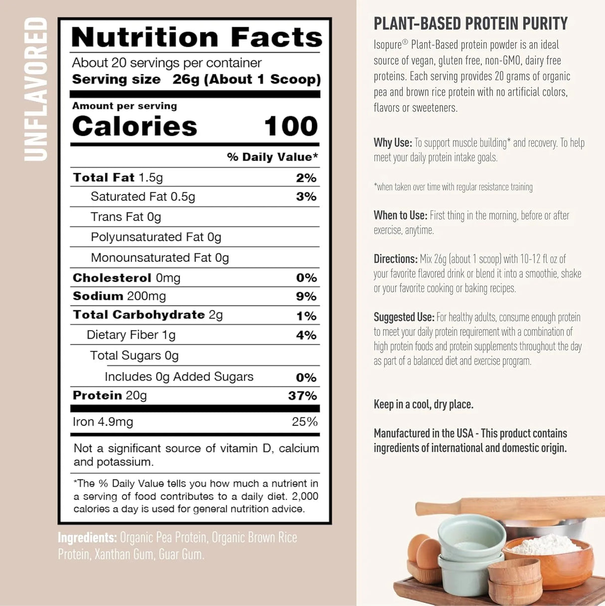 ISOPURE - Isopure Plant-Based Protein Powder 20g 20 Servicios Unflavored 521Gr. - The Red Vitamin MX - Suplementos Alimenticios - {{ shop.shopifyCountryName }}