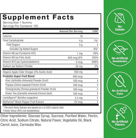 FORCE FACTOR - Force Factor ProbioSlim Apple Cider Vinegar Gummies 120 Gomitas - The Red Vitamin MX - Suplementos Alimenticios - {{ shop.shopifyCountryName }}