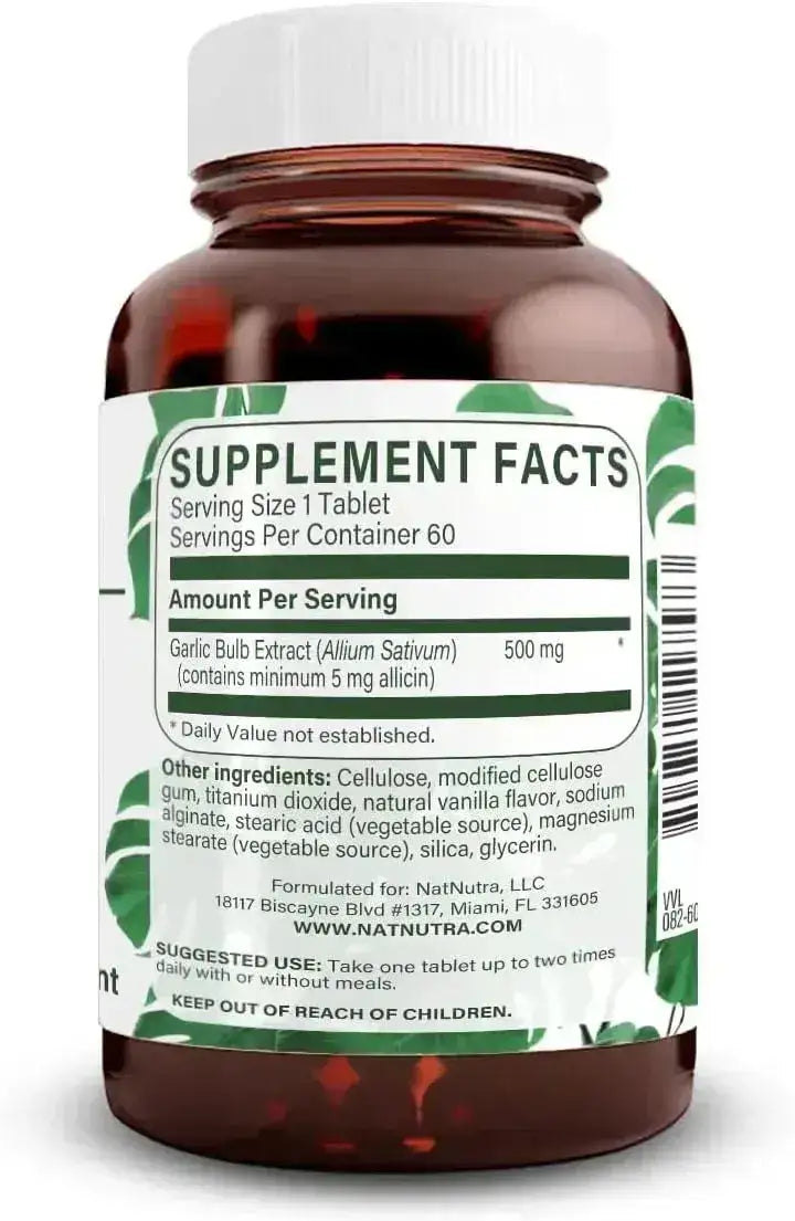 NATURAL NUTRA - Natural Nutra High Allicin Garlic 60 Tabletas - The Red Vitamin MX - Suplementos Alimenticios - {{ shop.shopifyCountryName }}