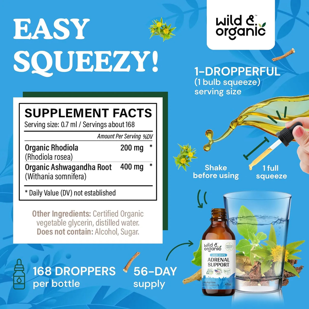 WILD & ORGANIC - Wild & Organic Adrenal Support Tincture 4 Fl.Oz. - The Red Vitamin MX - Suplementos Alimenticios - {{ shop.shopifyCountryName }}