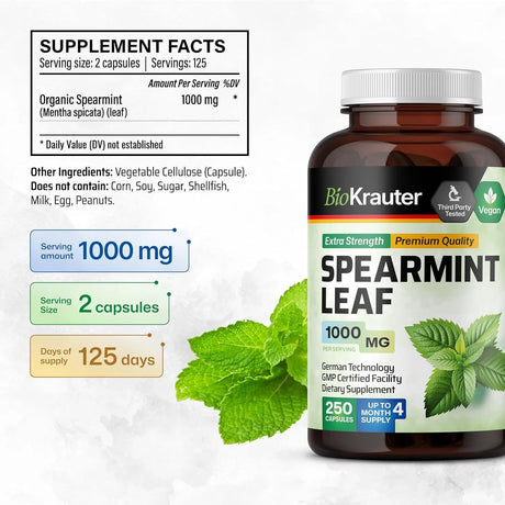 BIOKRAUTER - BIO KRAUTER Spearmint 1000Mg. 250 Capsulas - The Red Vitamin MX - Suplementos Alimenticios - {{ shop.shopifyCountryName }}