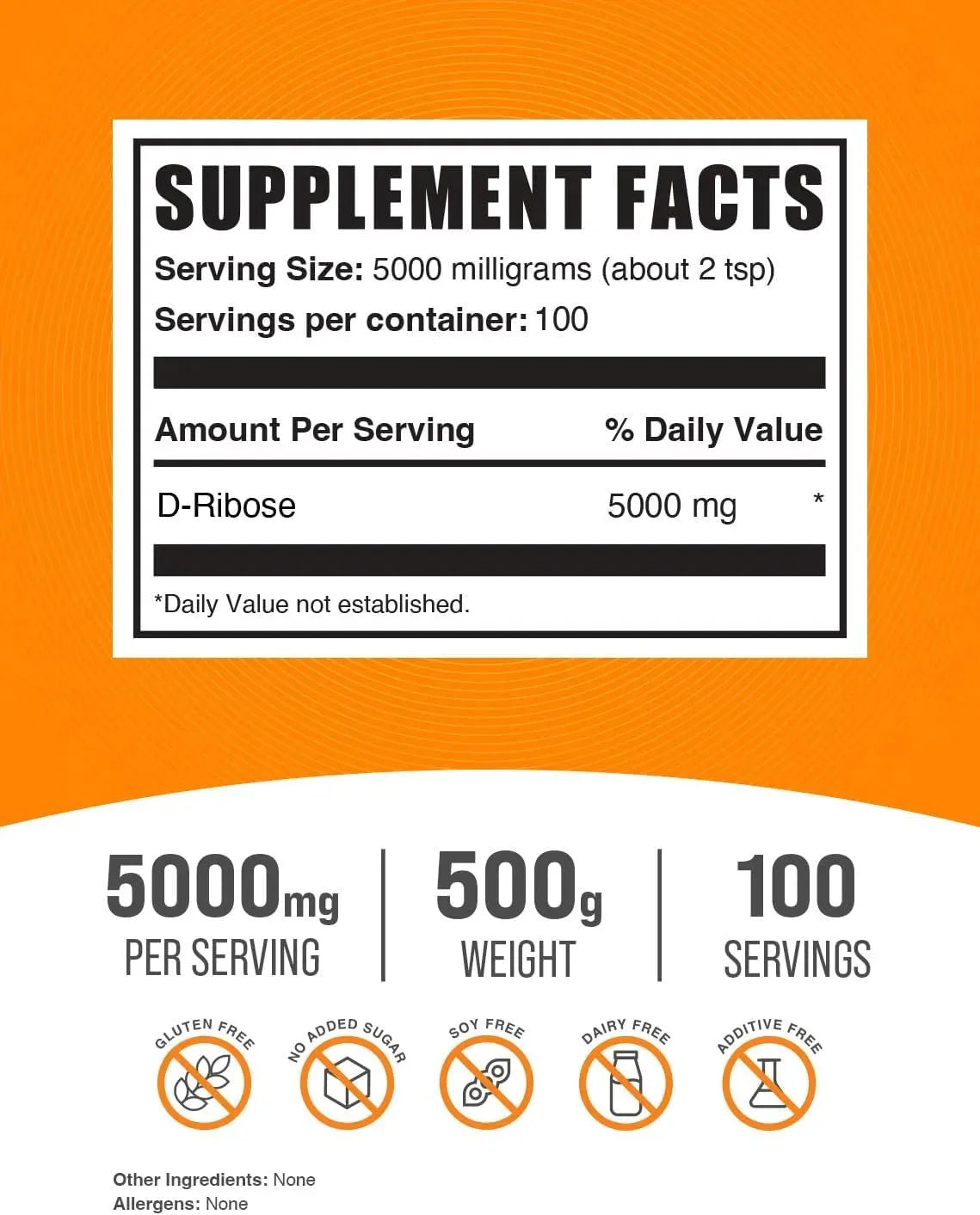 BULK SUPPLEMENTS - Bulk Supplements D-Ribose Powder 500Gr. - The Red Vitamin MX - Suplementos Alimenticios - {{ shop.shopifyCountryName }}