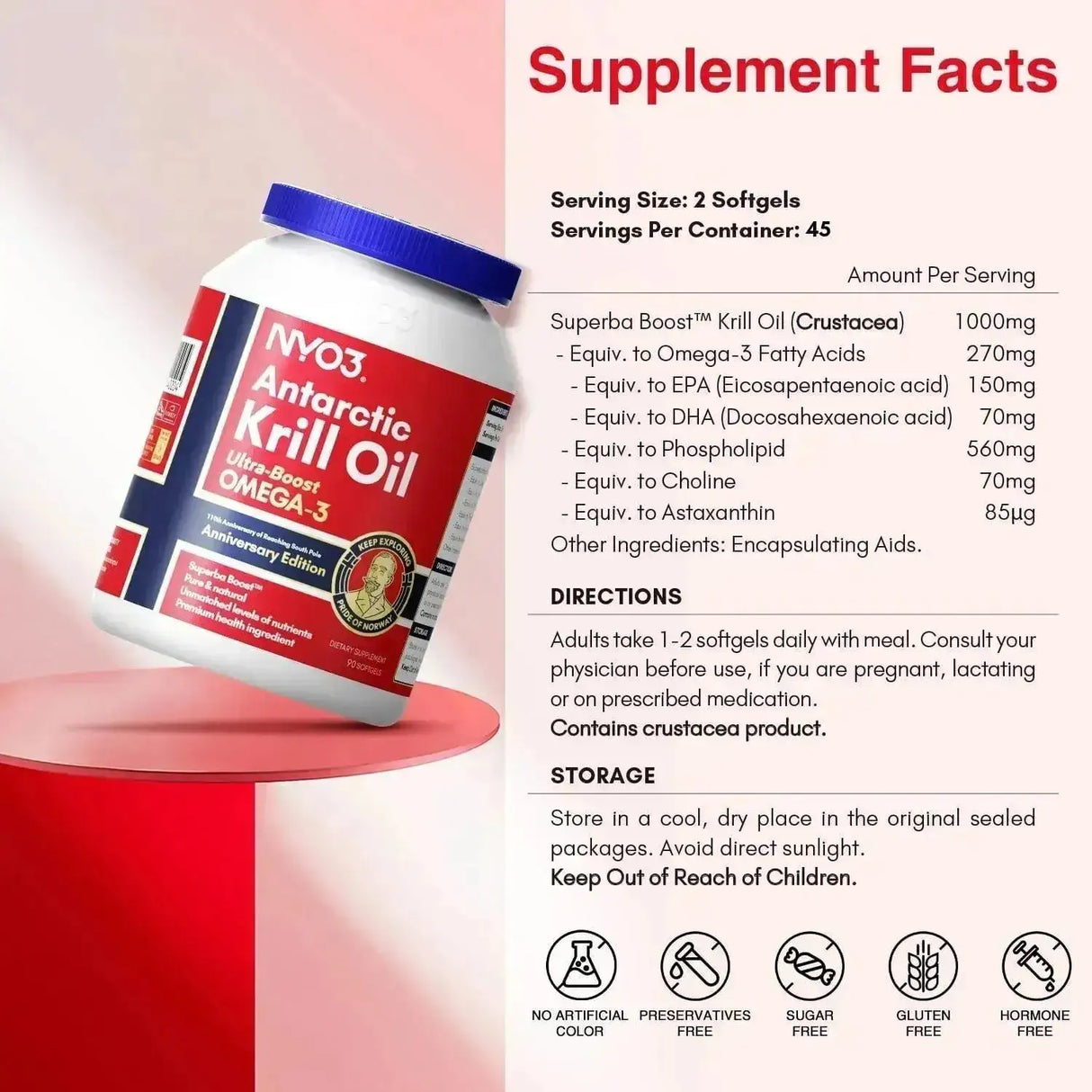 NYO3 - NYO3 Krill Oil Omega 3 1000Mg. 90 Capsulas Blandas - The Red Vitamin MX - Suplementos Alimenticios - {{ shop.shopifyCountryName }}