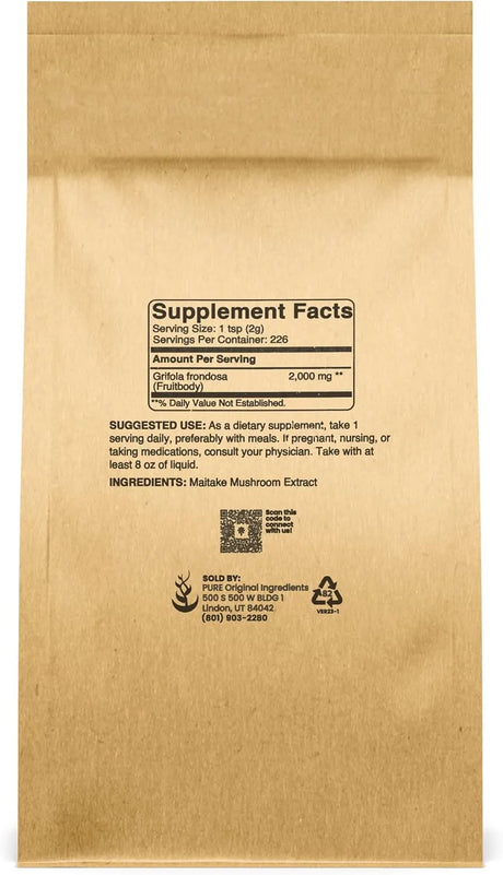 PURE ORIGINAL INGREDIENTS - Pure Original Ingredients Maitake Mushroom Powder 453Gr. - The Red Vitamin MX - Suplementos Alimenticios - {{ shop.shopifyCountryName }}