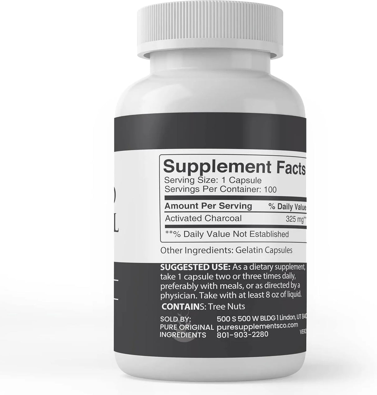 PURE ORIGINAL INGREDIENTS - Pure Original Ingredients Activated Charcoal 100 Capsulas - The Red Vitamin MX - Suplementos Alimenticios - {{ shop.shopifyCountryName }}