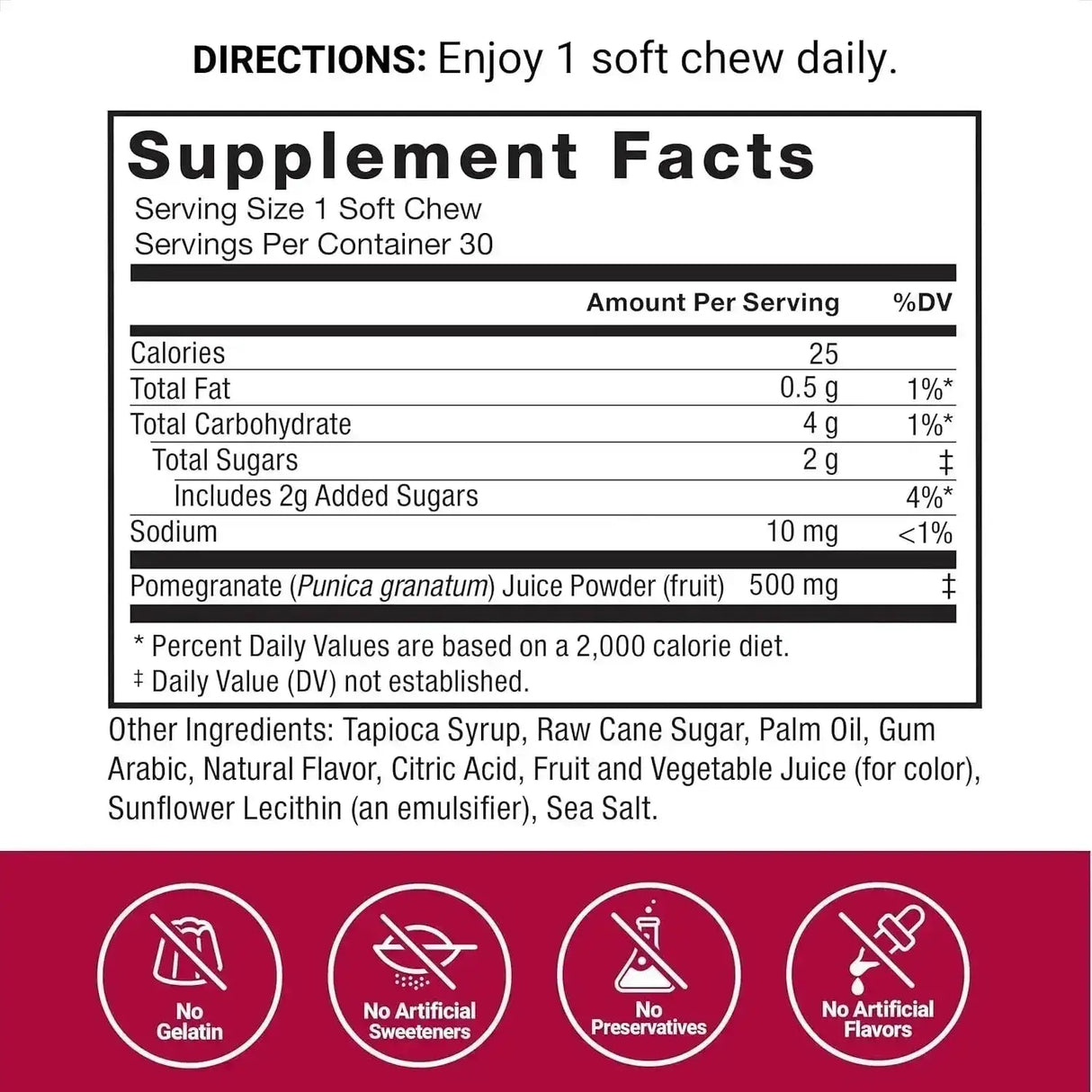 FORCE FACTOR - Force Factor Pomegranate Soft Chews 30 Masticables - The Red Vitamin MX - Suplementos Alimenticios - {{ shop.shopifyCountryName }}