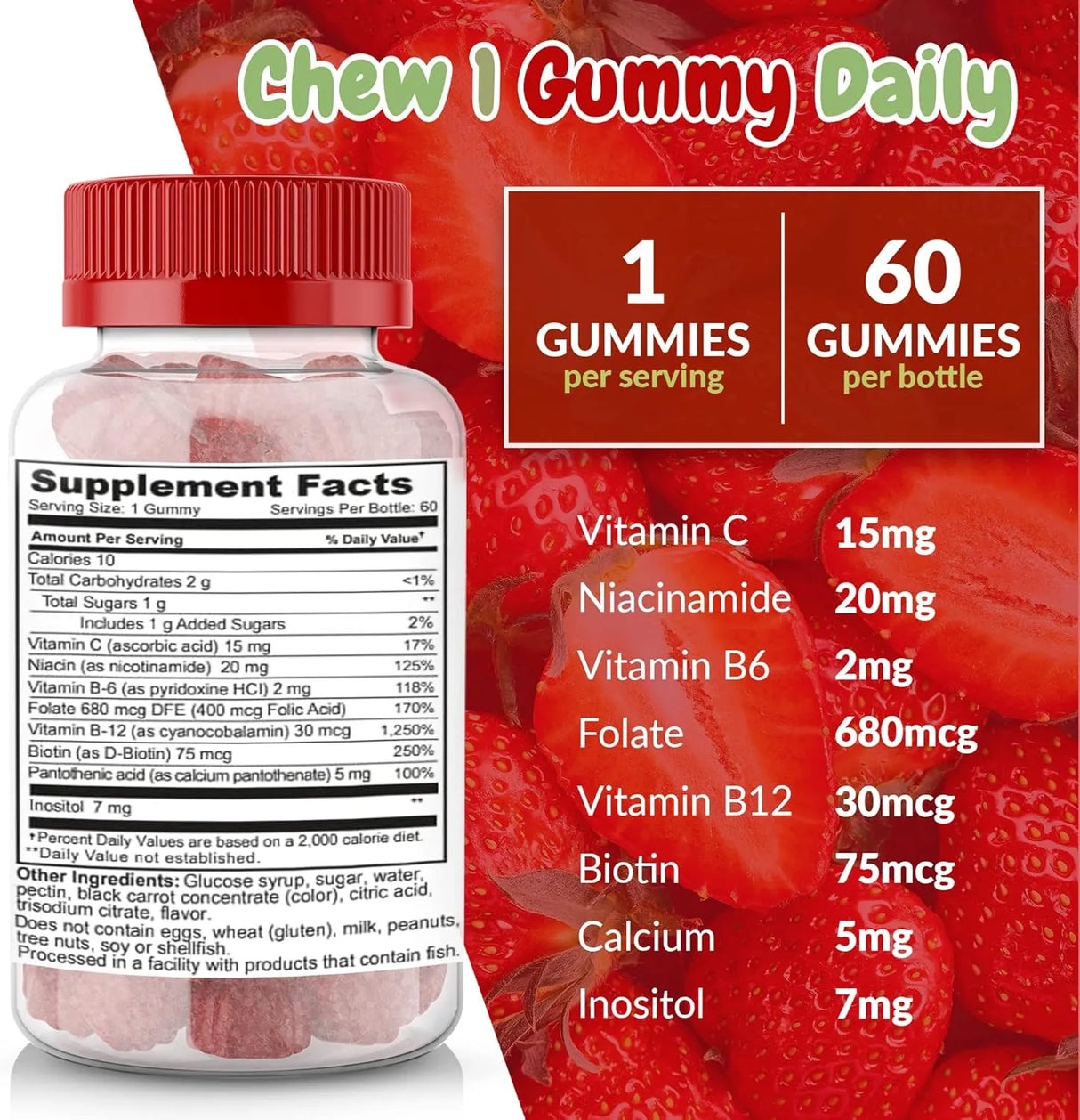 HEALTH SUPPLIED - Health Supplied Strawberry Flavored Vitamin B Complex Gummies 60 Gomitas - The Red Vitamin MX - Suplementos Alimenticios - {{ shop.shopifyCountryName }}