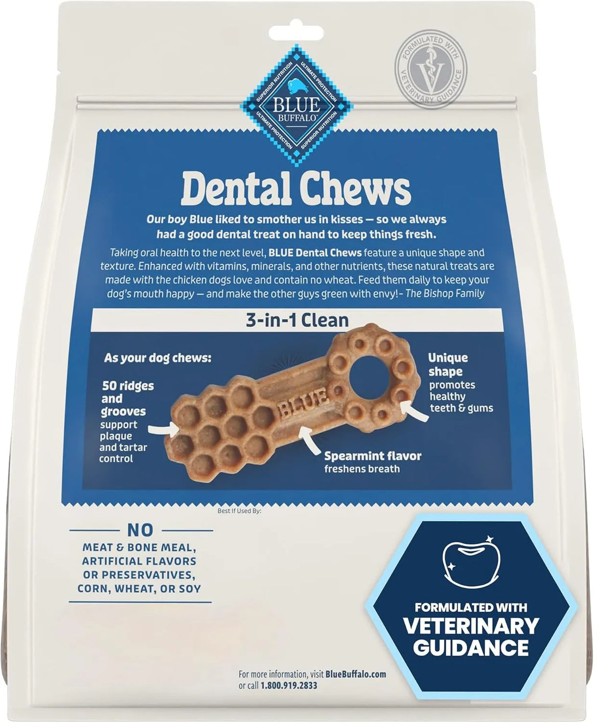 BLUE BUFFALO - Blue Buffalo Dental Chews Medium Natural Dog Treats Chicken & Spearmint 28 Piezas - The Red Vitamin MX - Cuidado Dental Para Perros - {{ shop.shopifyCountryName }}