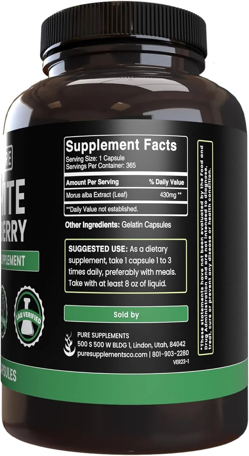 PURE ORIGINAL INGREDIENTS - Pure Original Ingredients White Mulberry 365 Capsulas - The Red Vitamin MX - Suplementos Alimenticios - {{ shop.shopifyCountryName }}