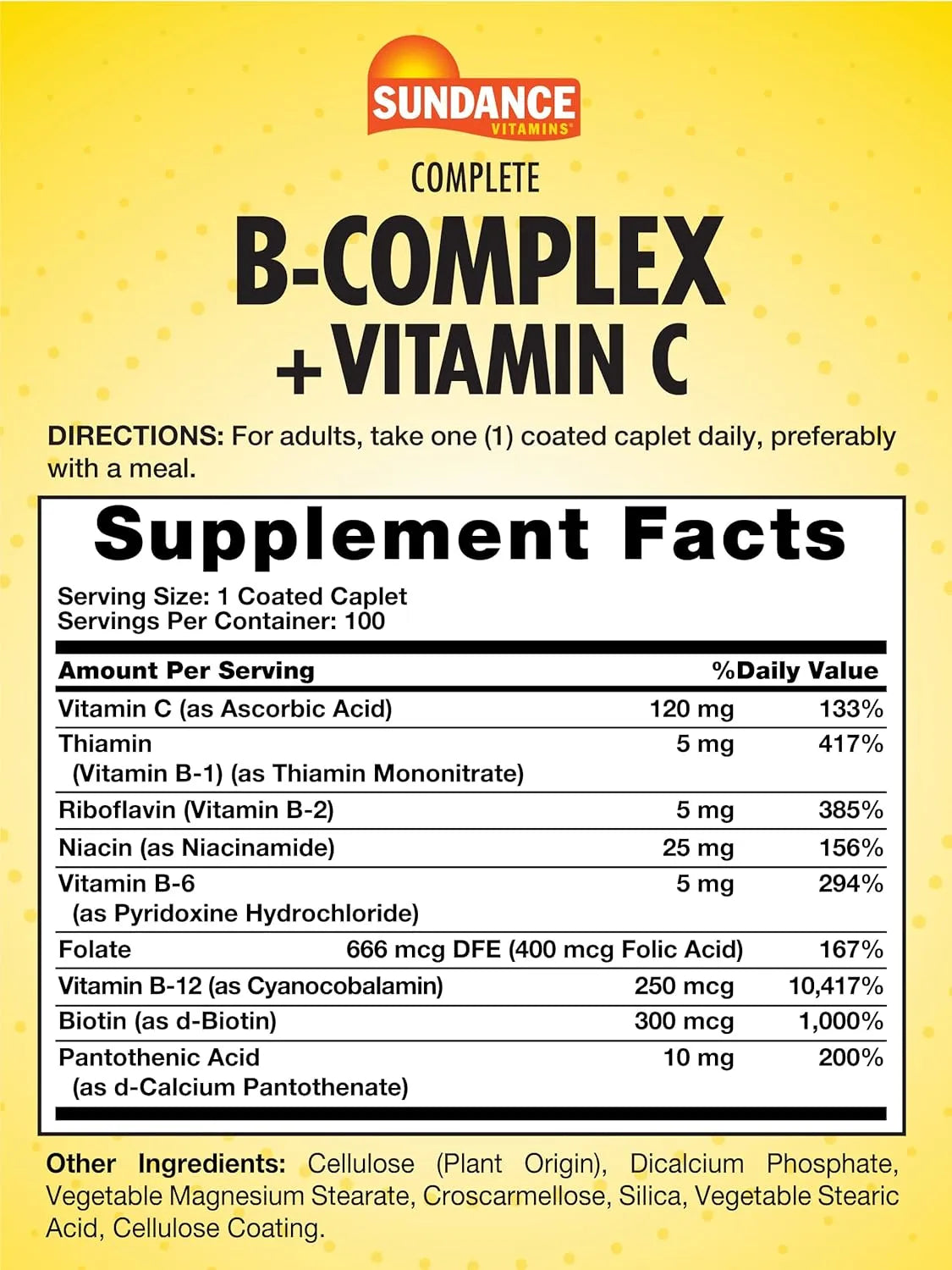 SUNDANCE - Sundance Complete B-Complex with Vitamin C 100 Tabletas - The Red Vitamin MX - Suplementos Alimenticios - {{ shop.shopifyCountryName }}