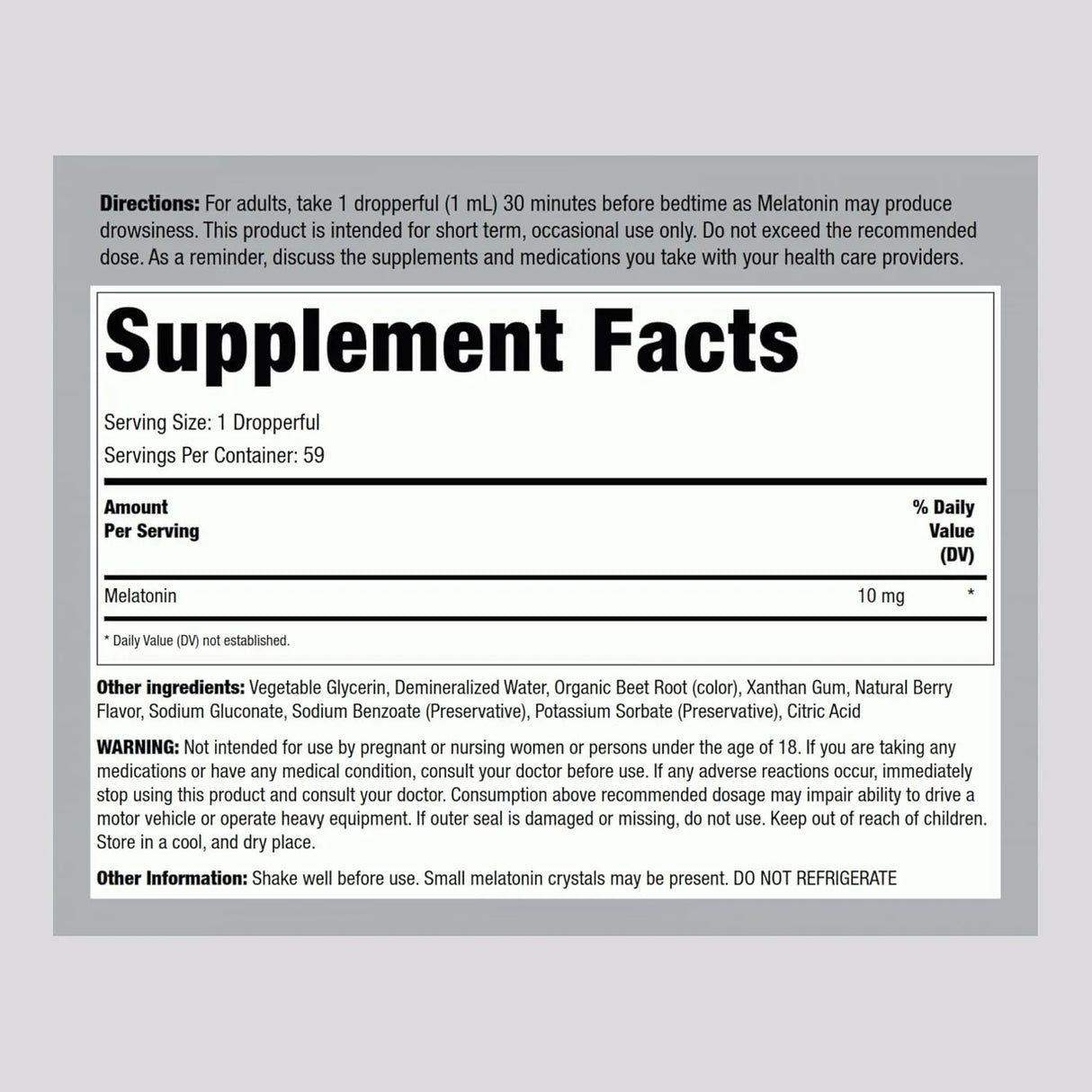 PIPING ROCK - Piping Rock Liquid Melatonin 10Mg. Berry Flavor 2 Fl.Oz. - The Red Vitamin MX - Suplementos Alimenticios - {{ shop.shopifyCountryName }}