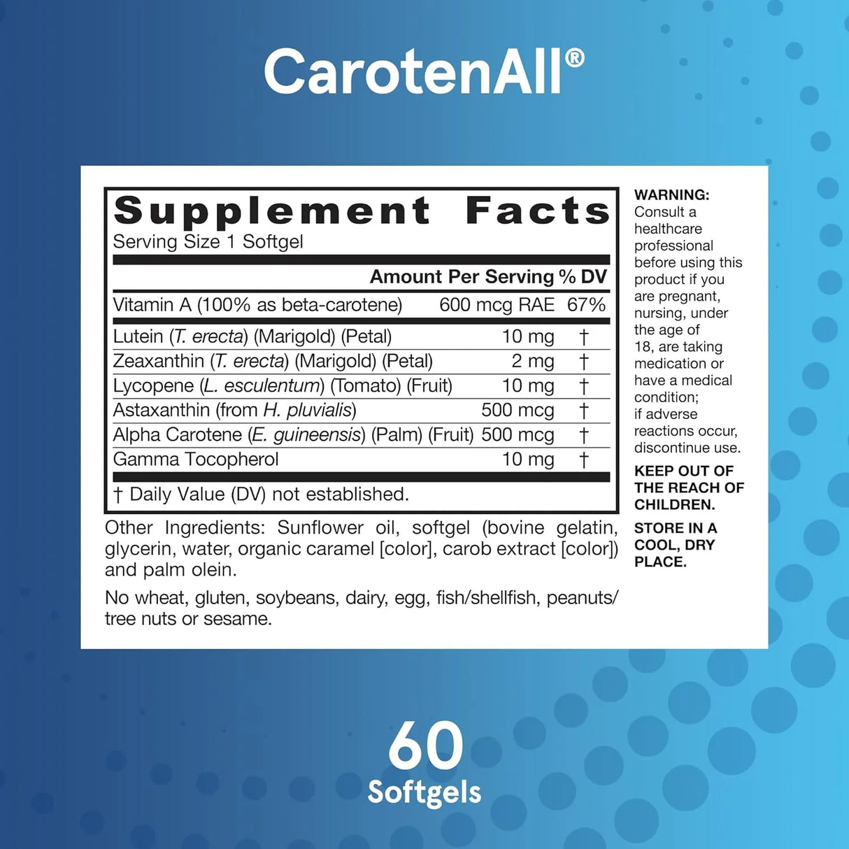 JARROW FORMULAS - Jarrow Formulas CarotenAll Vision and Cardiovascular Health 60 Capsulas Blandas - The Red Vitamin MX - Suplementos Alimenticios - {{ shop.shopifyCountryName }}