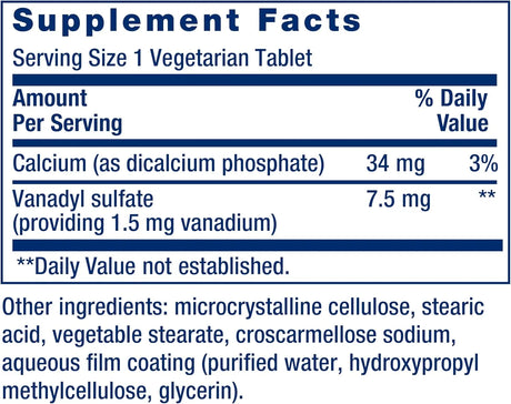 LIFE EXTENSION - Life Extension Vanadyl Sulfate 100 Tabletas - The Red Vitamin MX - Suplementos Alimenticios - {{ shop.shopifyCountryName }}