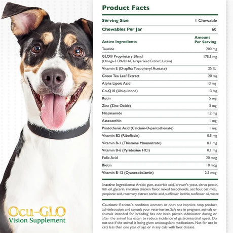 OCU-GLO - Ocu-GLO Cat & Dog Senior Supplement for Eye Support 60 Masticables - The Red Vitamin MX - Cuidado De Los Ojos De Los Perros - {{ shop.shopifyCountryName }}