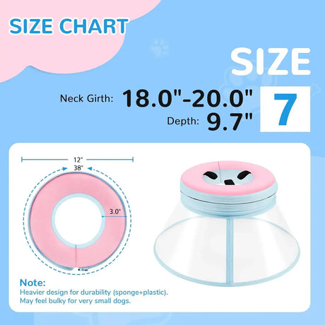 ICOYEA - ICOYEA Sponge Core Dog Cone PINK Size 7 Neck: 18.0"- 20.0" - The Red Vitamin MX - Collares y Conos De Recuperación Para Perros - {{ shop.shopifyCountryName }}