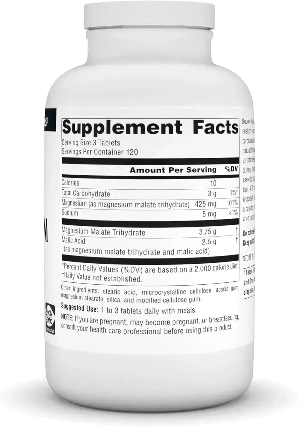 SOURCE NATURALS - Source Naturals Magnesium Malate 3750Mg. 360 Tabletas - The Red Vitamin MX - Suplementos Alimenticios - {{ shop.shopifyCountryName }}