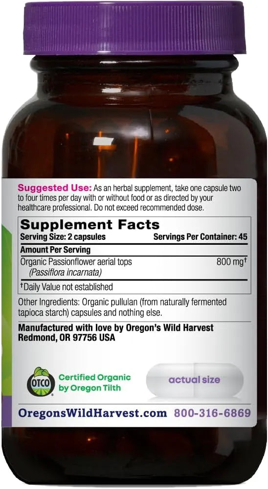 OREGON'S WILD HARVEST - Oregon's Wild Harvest Passion Flower 90 Capsulas - The Red Vitamin MX - Suplementos Alimenticios - {{ shop.shopifyCountryName }}