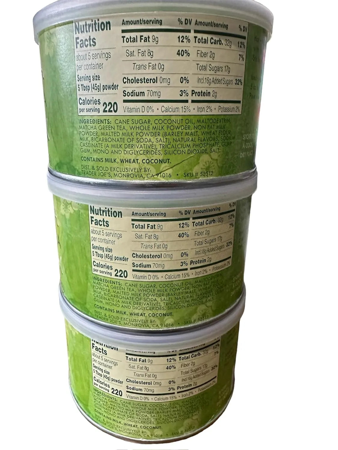 TRADER JOE'S - Trader Joe's Matcha Green Tea Latte Mix 227Gr. 3 Pack - The Red Vitamin MX - Suplementos Alimenticios - {{ shop.shopifyCountryName }}