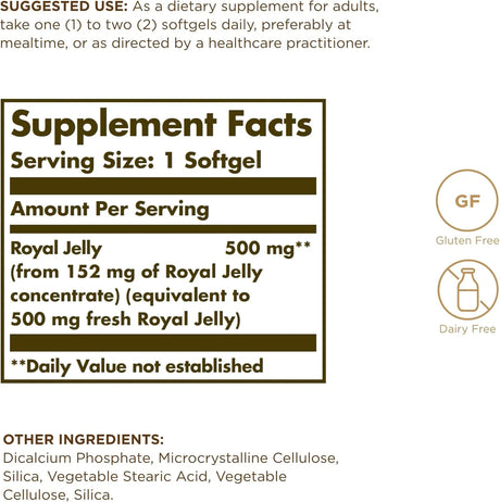 SOLGAR - Solgar Royal Jelly 500 60 Capsulas Blandas - The Red Vitamin MX - Suplementos Alimenticios - {{ shop.shopifyCountryName }}
