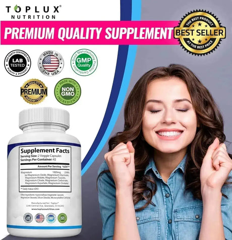 TOPLUX - Toplux Magnesium Complex 1000Mg. 90 Capsulas - The Red Vitamin MX - Suplementos Alimenticios - {{ shop.shopifyCountryName }}