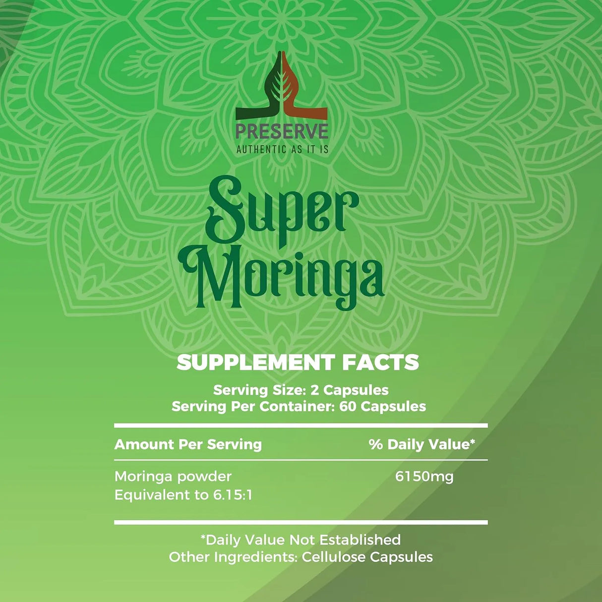 PRESERVE - PRESERVE Moringa Oleifera 12,300Mg. 60 Capsulas - The Red Vitamin MX - Suplementos Alimenticios - {{ shop.shopifyCountryName }}
