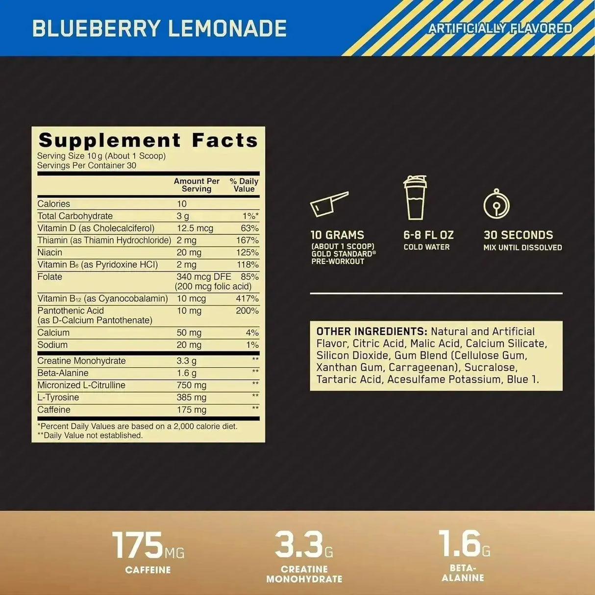 OPTIMUM NUTRITION - Optimum Nutrition Gold Standard Pre-Workout Blueberry Lemonade 30 Servicios 300Gr. - The Red Vitamin MX - Suplementos Alimenticios - {{ shop.shopifyCountryName }}